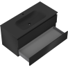 Mexen Orio bathroom cabinet 100 cm with Vela sink, 2 drawers, black matte - 91A10-10047-2-BFF71-W23M71