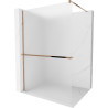 Mexen Kioto+ shower wall with shelf Walk-in 90 x 200 cm, frost, rose gold - 800-090-121-60-30