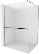 Mexen Kioto+ shower wall with shelf Walk-in 90 x 200 cm, frost, rose gold - 800-090-121-60-30