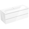 Mexen Orio 120 cm Bathroom Cabinet with Vela Sink, 2 Drawers, Glossy White - 91A10-12047-2-BFF00-W23M00