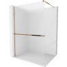 Mexen Kioto+ shower wall with Walk-in shelf 120 x 200 cm, frost, rose gold - 800-120-121-60-30