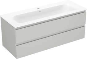 Mexen Orio bathroom cabinet 120 cm with Vela washbasin, 2 drawers, gray matte/white matte - 91A10-12047-2-BFF62-W23M01