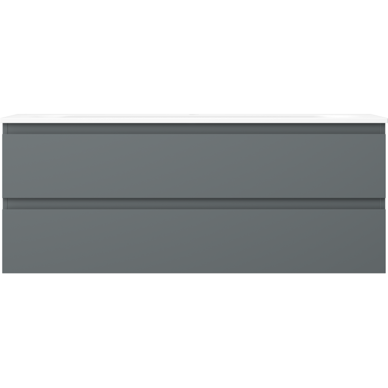 Mexen Orio bathroom cabinet 120 cm with Vela washbasin, 2 drawers, matt graphite/matt white - 91A10-12047-2-BFF66-W23M01