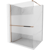 Mexen Kioto+ shower screen with a shelf and rail 100 x 200 cm, Transparent/Frosted 8 mm, Rose gold - 800-100-121-60-35
