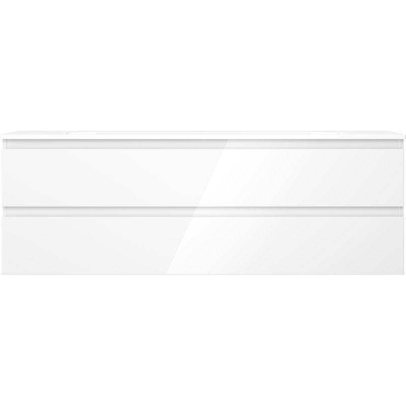 Mexen Orio bathroom cabinet 140 cm with Vela washbasin, 2 drawers, white gloss - 91A10-14047-2-BFF00-W23M00