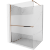 Mexen Kioto+ Shower screen with shelf Walk-in 110 x 200 cm, transparent/frosted, pink gold - 800-110-121-60-35