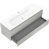 Mexen Orio bathroom cabinet 140 cm with Vela washbasin, 2 drawers, gray matte/white matte - 91A10-14047-2-BFF62-W23M01