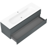 Mexen Orio bathroom cabinet 140 cm with Vela sink, 2 drawers, matte graphite/white matte - 91A10-14047-2-BFF66-W23M01