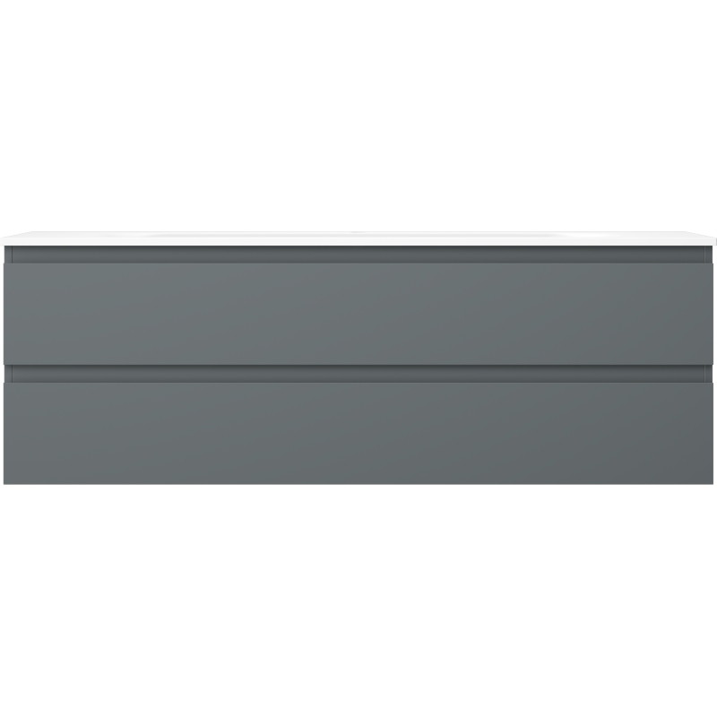 Mexen Orio 140 cm Bathroom Cabinet with Vela Sink, 2 Drawers, Matte Graphite/White Matte - 91A10-14047-2-BFF66-W23M01
