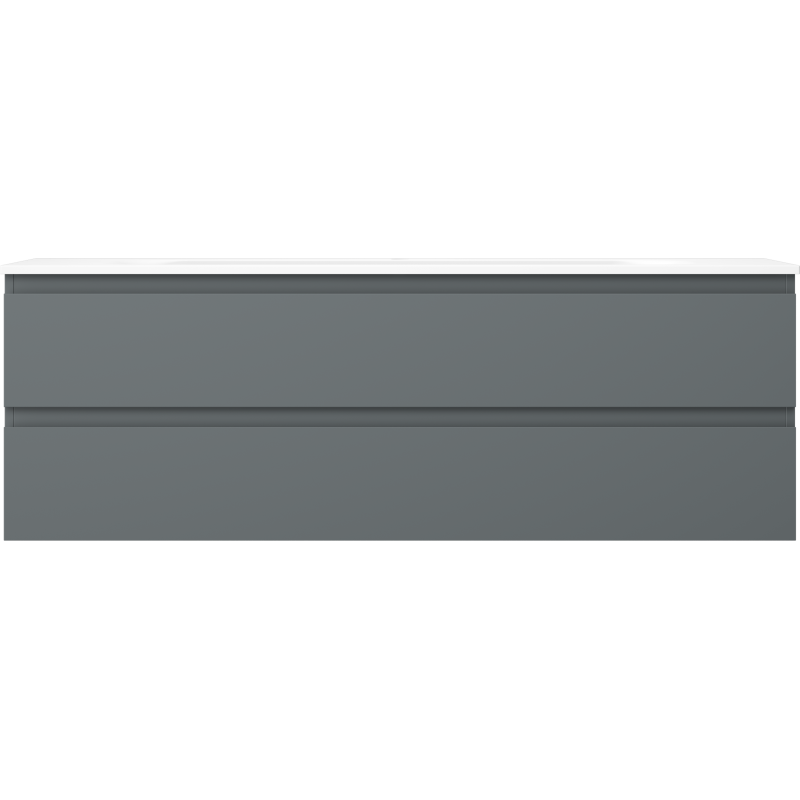 Mexen Orio bathroom cabinet 140 cm with Vela sink, 2 drawers, matte graphite/white matte - 91A10-14047-2-BFF66-W23M01