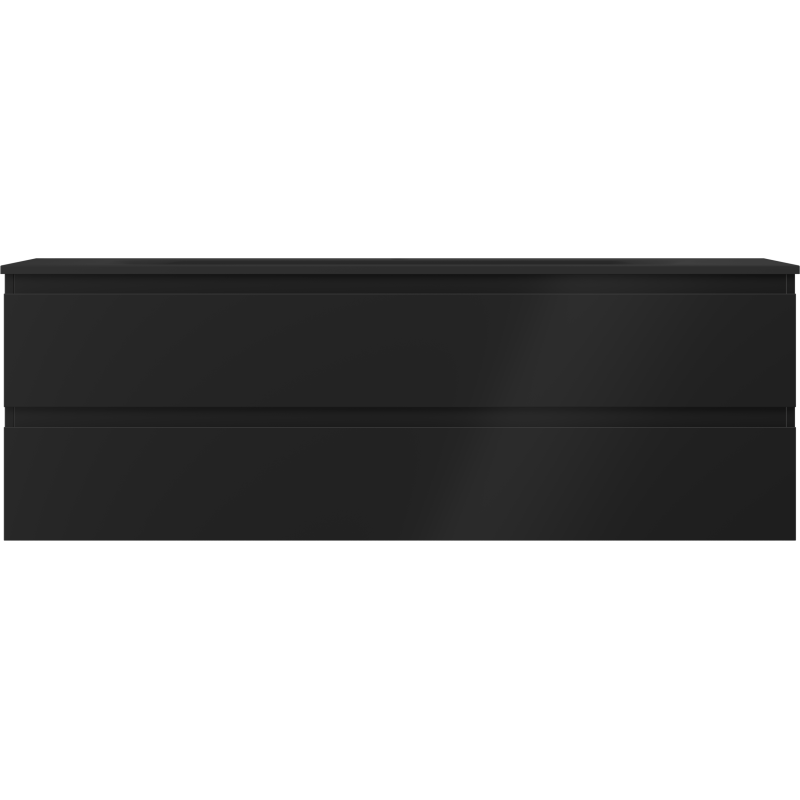 Mexen Orio bathroom cabinet 140 cm with Vela sink, 2 drawers, black matte - 91A10-14047-2-BFF71-W23M71