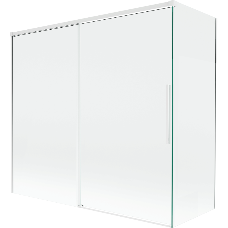 Mexen Rox 2-wing retractable shower screen 170 + 80 x 150 cm, transparent, white - 8C9-170-080-20-00