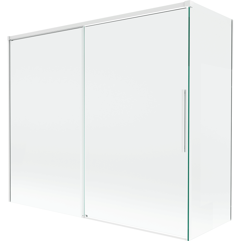 Mexen Rox 2-panel retractable bath screen 180 + 80 x 150 cm, transparent, white - 8C9-180-080-20-00