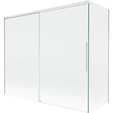 Mexen Rox 2-panel retractable bath screen 180 + 80 x 150 cm, transparent, white - 8C9-180-080-20-00