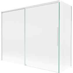 Mexen Rox 2-panel sliding shower screen 190 + 80 x 150 cm, transparent, white - 8C9-190-080-20-00