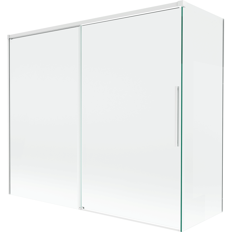 Mexen Rox 2-fold Sliding Shower Screen 180 + 90 x 150 cm, Transparent, White - 8C9-180-090-20-00
