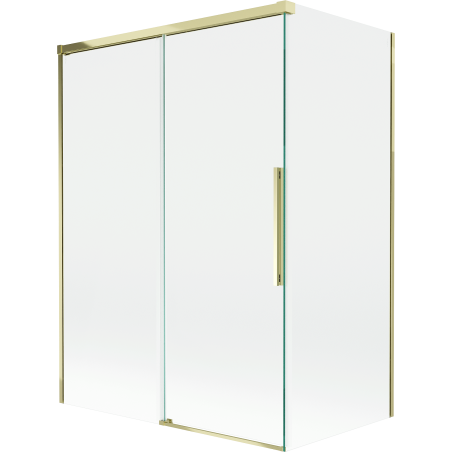 Mexen Rox 2-panel sliding bath screen 120 + 70 x 150 cm, transparent, gold - 8C9-120-070-50-00