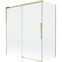 Mexen Rox two-leaf sliding bath screen 140 + 70 x 150 cm, transparent, gold - 8C9-140-070-50-00