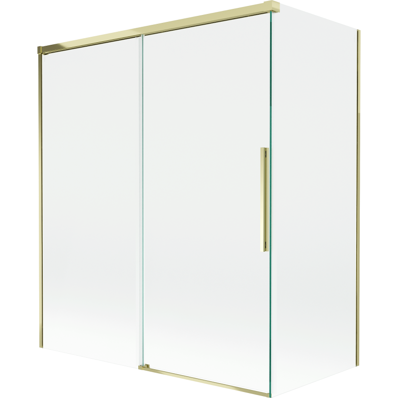 Mexen Rox 2-panel retractable shower screen 140 + 70 x 150 cm, transparent, gold - 8C9-140-070-50-00