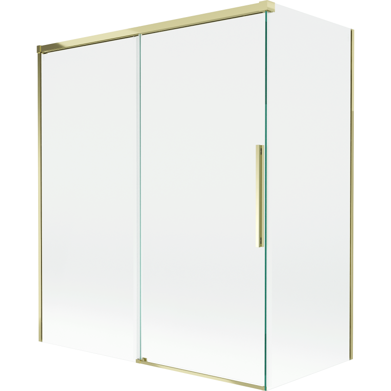 Mexen Rox two-leaf sliding bath screen 140 + 70 x 150 cm, transparent, gold - 8C9-140-070-50-00