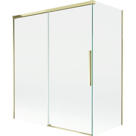Mexen Rox 2-panel retractable shower screen 140 + 70 x 150 cm, transparent, gold - 8C9-140-070-50-00