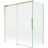 Mexen Rox 2-panel retractable shower screen 140 + 70 x 150 cm, transparent, gold - 8C9-140-070-50-00