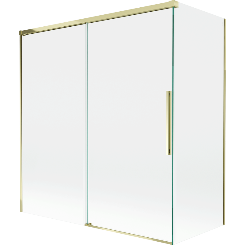 Mexen Rox 2-wing sliding shower screen 150 + 70 x 150 cm, transparent, gold - 8C9-150-070-50-00
