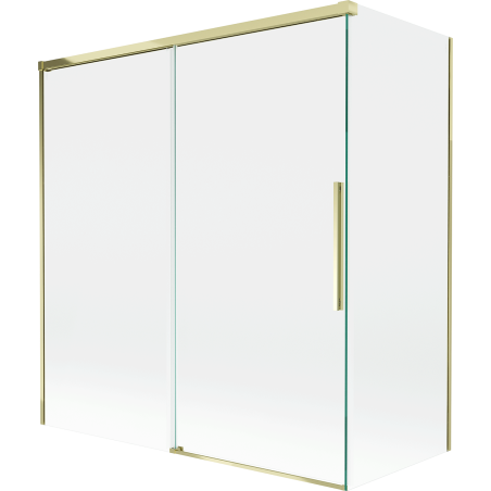 Mexen Rox 2-wing sliding shower screen 150 + 70 x 150 cm, transparent, gold - 8C9-150-070-50-00