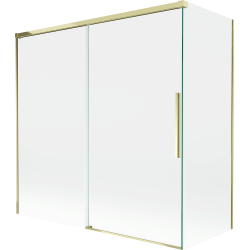 Mexen Rox 2-panel sliding bath screen 160 + 75 x 150 cm, transparent, gold - 8C9-160-075-50-00