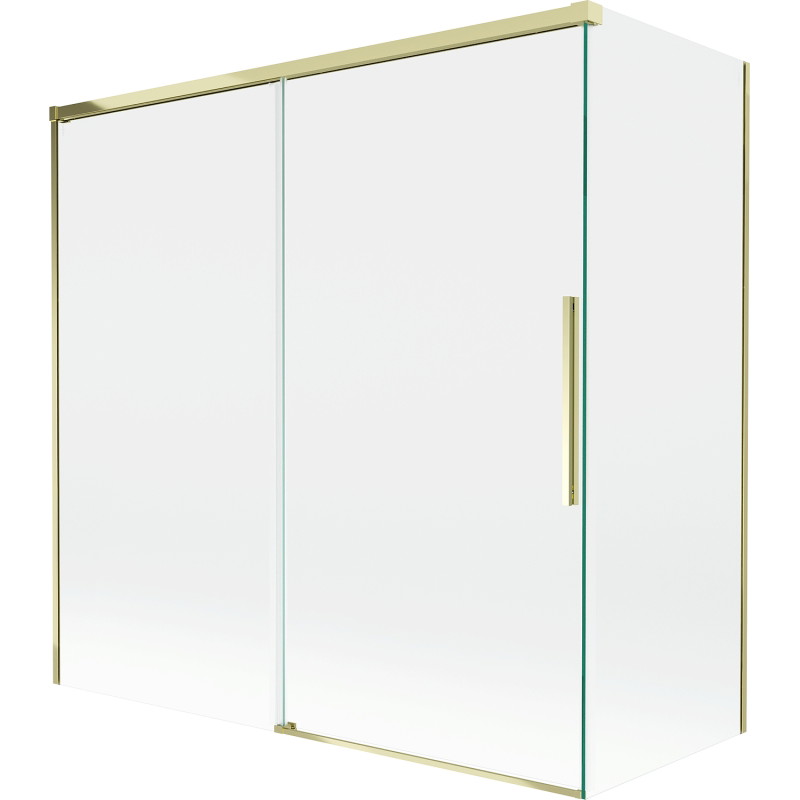 Mexen Rox 2-wing sliding bathtub screen 160 + 80 x 150 cm, transparent, gold - 8C9-160-080-50-00