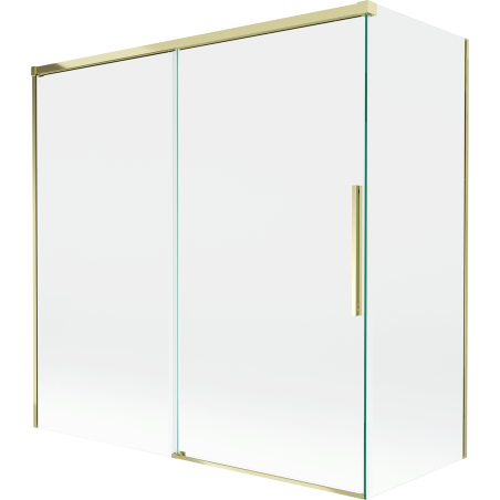 Mexen Rox 2-wing sliding bathtub screen 160 + 80 x 150 cm, transparent, gold - 8C9-160-080-50-00