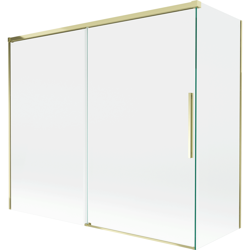 Mexen Rox 2-panel sliding shower screen 180 + 80 x 150 cm, transparent, gold - 8C9-180-080-50-00