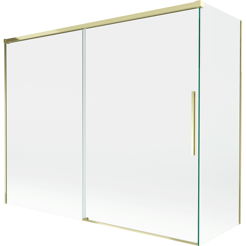 Mexen Rox 2-panel sliding bath screen 190 + 80 x 150 cm, transparent, gold - 8C9-190-080-50-00