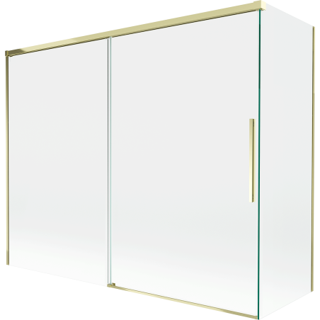 Mexen Rox 2-panel sliding bath screen 190 + 80 x 150 cm, transparent, gold - 8C9-190-080-50-00
