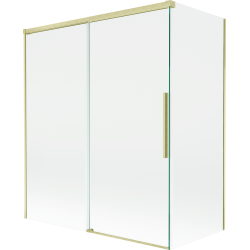 Mexen Rox bath screen 2-panel sliding 140 + 70 x 150 cm, transparent, brushed gold - 8C9-140-070-55-00