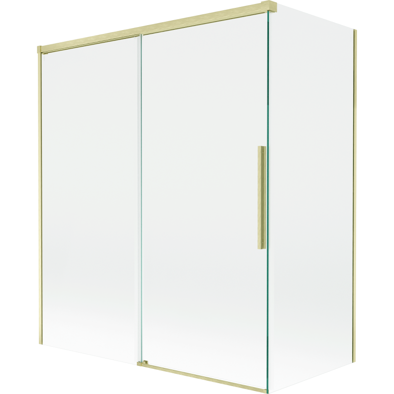 Mexen Rox 2-panel sliding shower screen 140 + 70 x 150 cm, transparent, brushed gold - 8C9-140-070-55-00