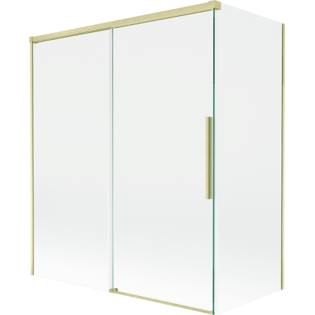 Mexen Rox 2-panel sliding shower screen 140 + 70 x 150 cm, transparent, brushed gold - 8C9-140-070-55-00