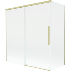 Mexen Rox 2-panel sliding bath screen 150 + 70 x 150 cm, transparent, gold brushed - 8C9-150-070-55-00