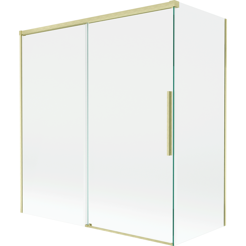 Mexen Rox 2-panel sliding bath screen 150 + 70 x 150 cm, transparent, gold brushed - 8C9-150-070-55-00