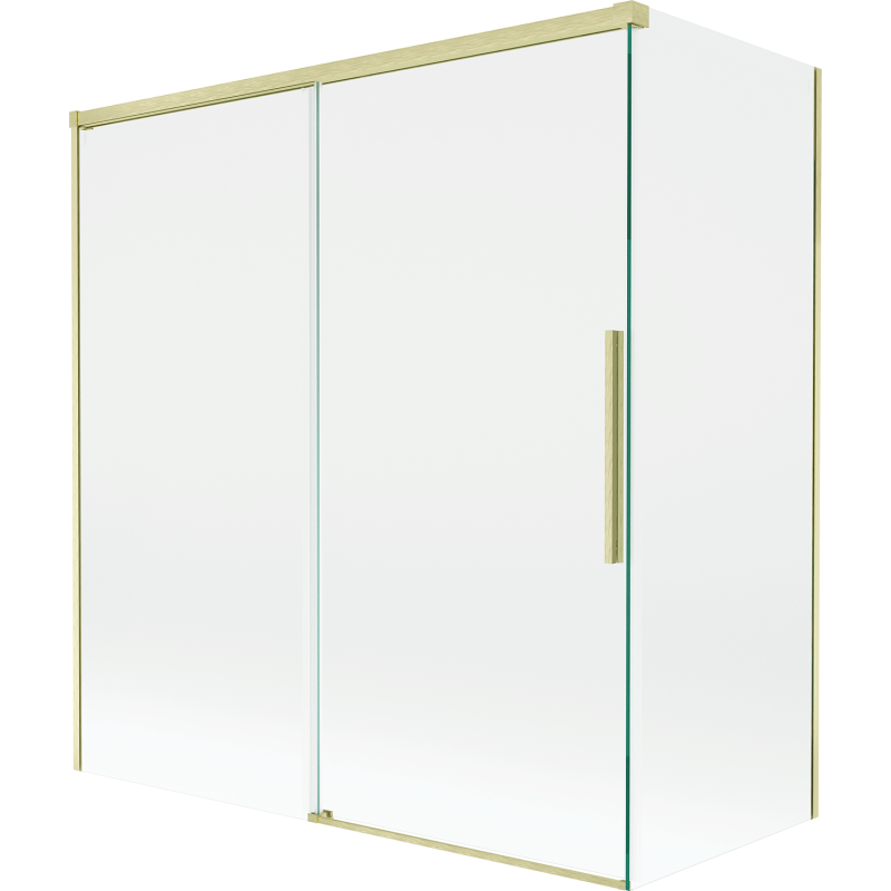 Mexen Rox shower screen 2-wing sliding 150 + 70 x 150 cm, transparent, brushed gold - 8C9-150-070-55-00