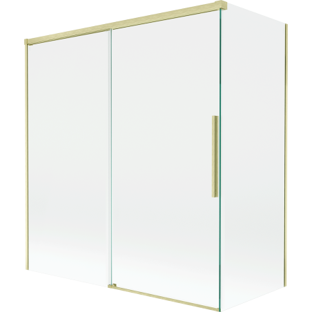 Mexen Rox 2-panel sliding bath screen 150 + 70 x 150 cm, transparent, gold brushed - 8C9-150-070-55-00