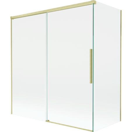 Mexen Rox shower screen 2-wing sliding 150 + 70 x 150 cm, transparent, brushed gold - 8C9-150-070-55-00