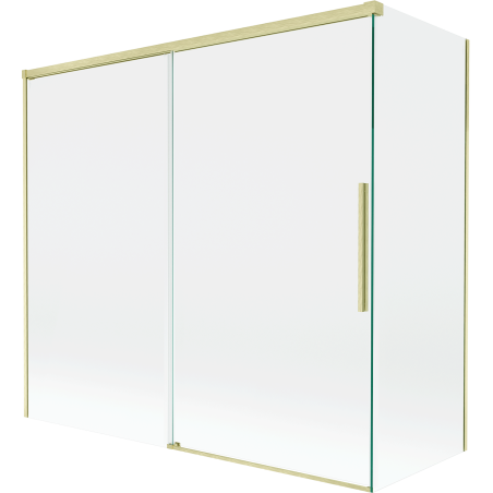 Mexen Rox 2-Panel Adjustable Shower Screen 170 + 70 x 150 cm, Transparent, Brushed Gold - 8C9-170-070-55-00