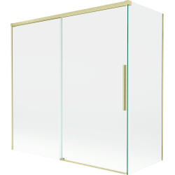 Mexen Rox 2-panel sliding bath screen 160 + 75 x 150 cm, transparent, brushed gold - 8C9-160-075-55-00