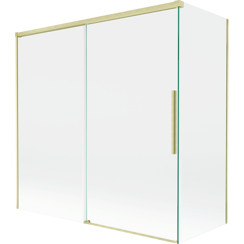 Mexen Rox 2-panel sliding shower screen 160 + 75 x 150 cm, transparent, brushed gold - 8C9-160-075-55-00