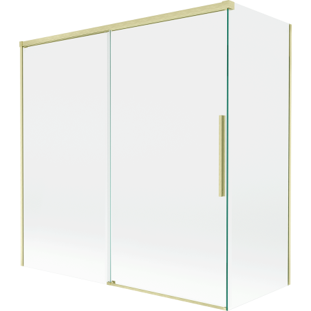 Mexen Rox 2-panel sliding bath screen 160 + 75 x 150 cm, transparent, brushed gold - 8C9-160-075-55-00