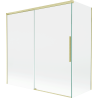 Mexen Rox 2-panel sliding shower screen 160 + 75 x 150 cm, transparent, brushed gold - 8C9-160-075-55-00