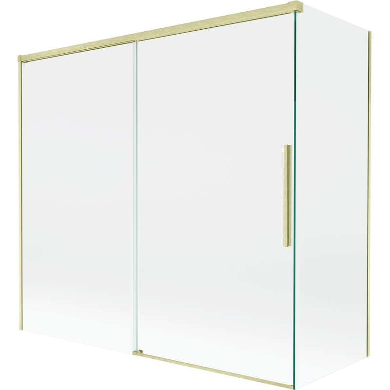 Mexen Rox 2-panel sliding shower screen 170 + 75 x 150 cm, transparent, brushed gold - 8C9-170-075-55-00