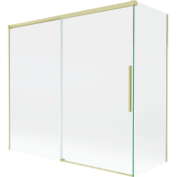 Mexen Rox 2-panel sliding bath screen 170 + 80 x 150 cm, transparent, brushed gold - 8C9-170-080-55-00