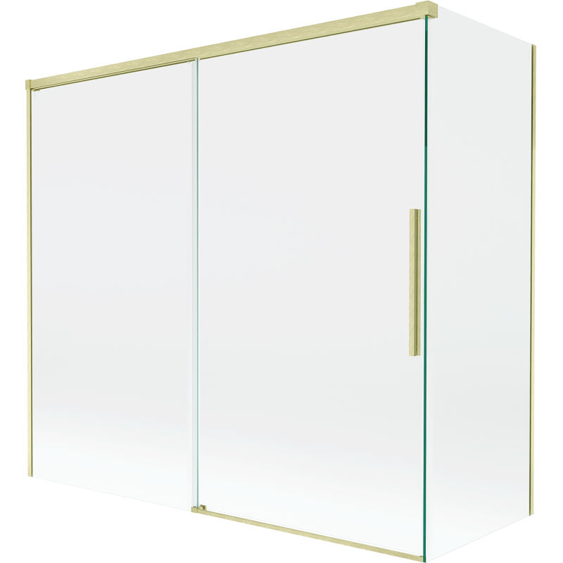 Mexen Rox 2-panel sliding bath screen 170 + 80 x 150 cm, transparent, brushed gold - 8C9-170-080-55-00